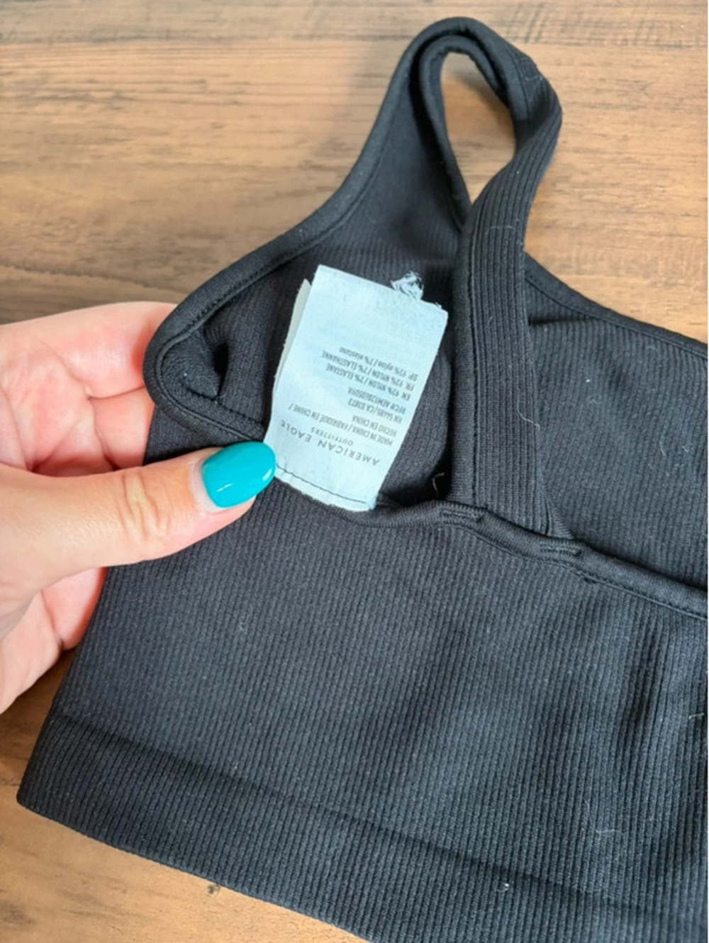 American Eagle ribbed seamless cropped bra top size XS/S - Picture 3 of 4